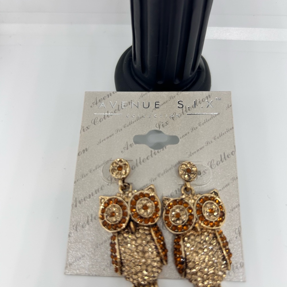 Gold Owl Earrings